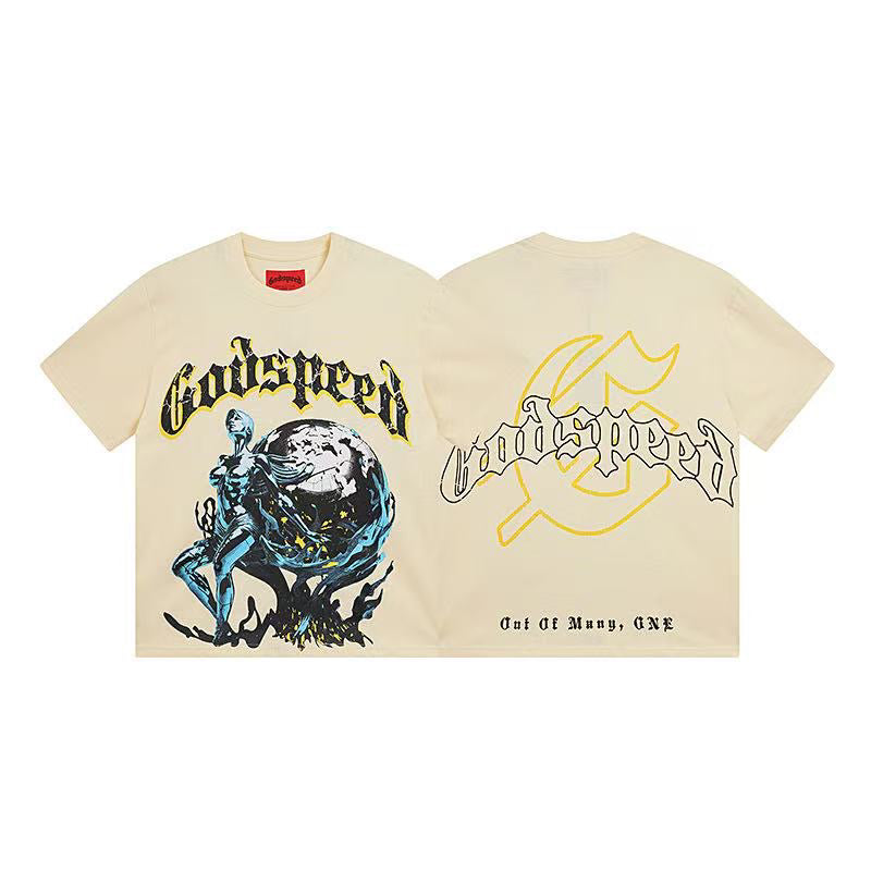 Godspeed Atlas Globe Vintage T‑Shirt Oversized Streetwear Graphic Tee