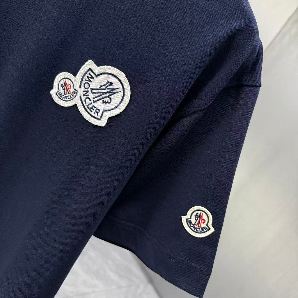 Moncler Double Badge T-Shirt Navy
