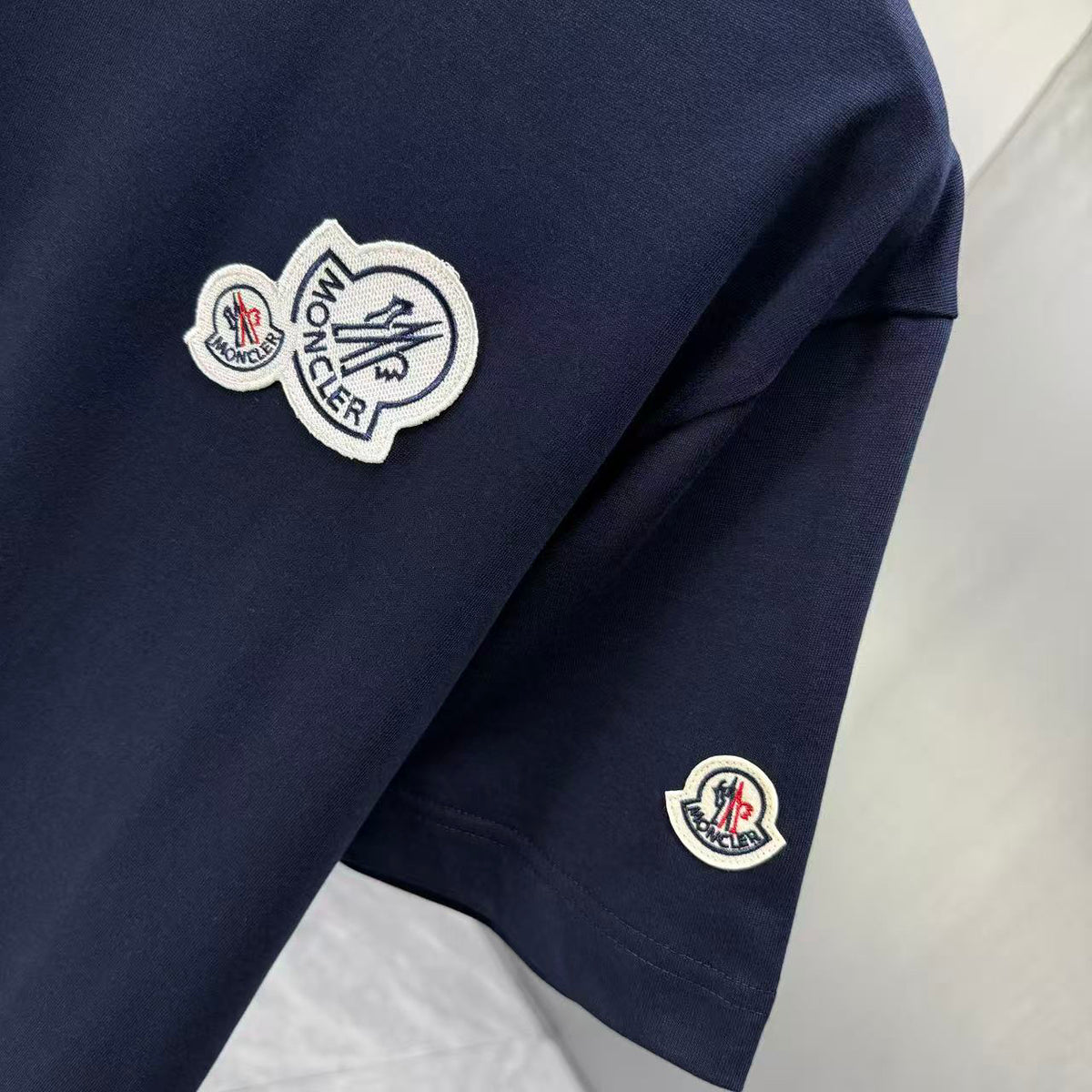 Moncler Double Badge T-Shirt Navy
