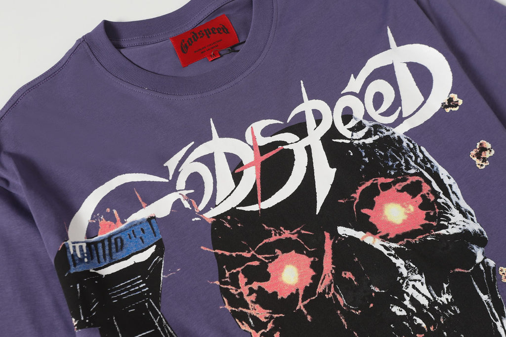 Godspeed Drive-In Horror Skull Vintage Graphic Tee