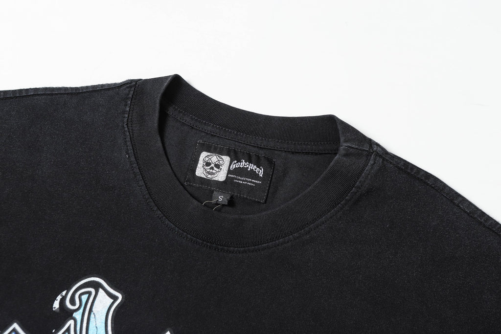 Godspeed Skull Graphic Vintage Washed Tee