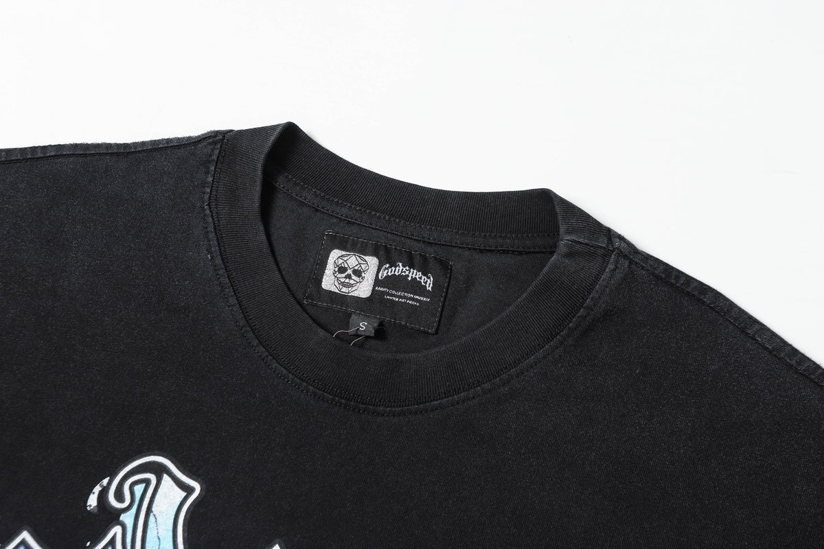 Godspeed Skull Graphic Vintage Washed Tee