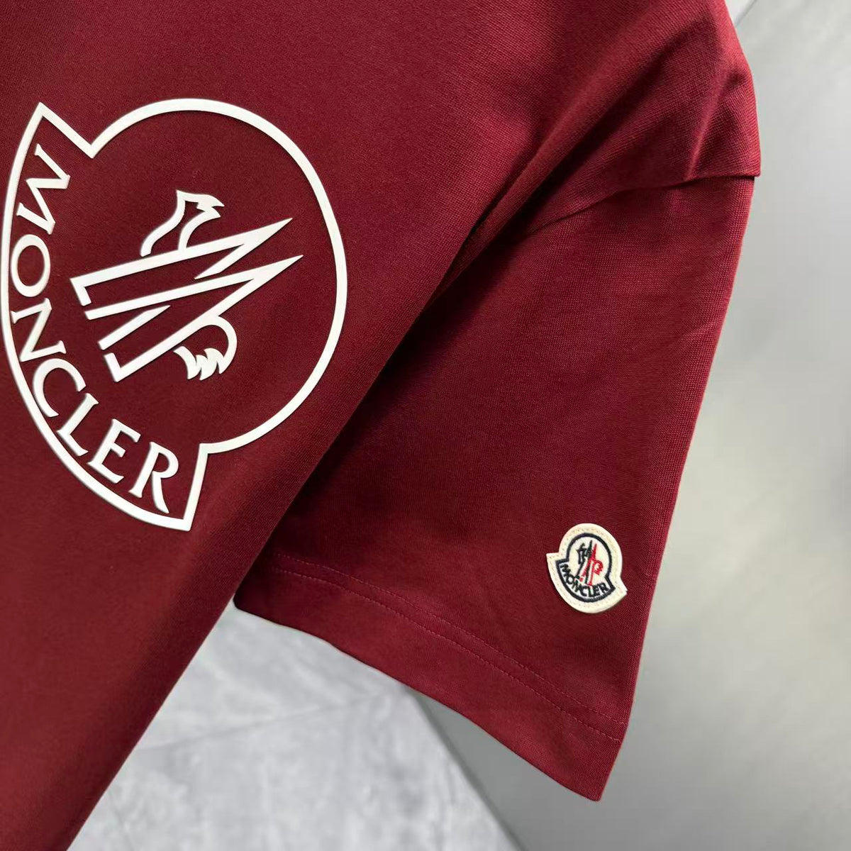 Moncler Oversized Circle Logo T-Shirt Burgundy