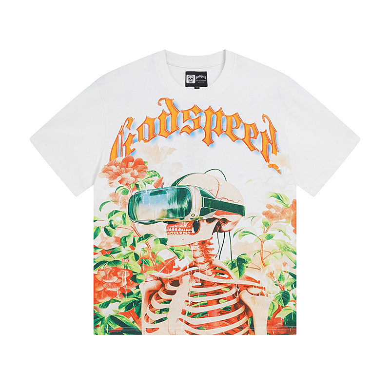 Godspeed Vision Flowers Short‑Sleeve T‑Shirt (White)