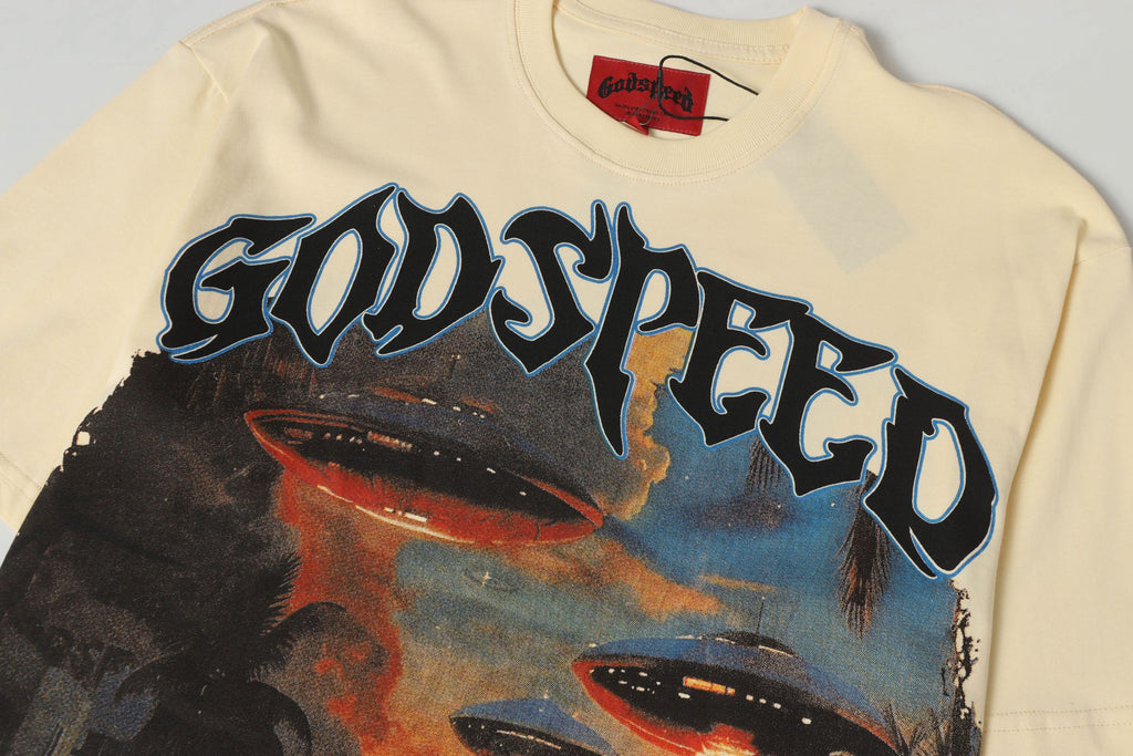 Godspeed UFO Miami Invasion Graphic T‑Shirt (Cream)