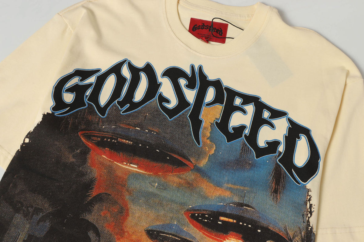 Godspeed UFO Miami Invasion Graphic T‑Shirt (Cream)