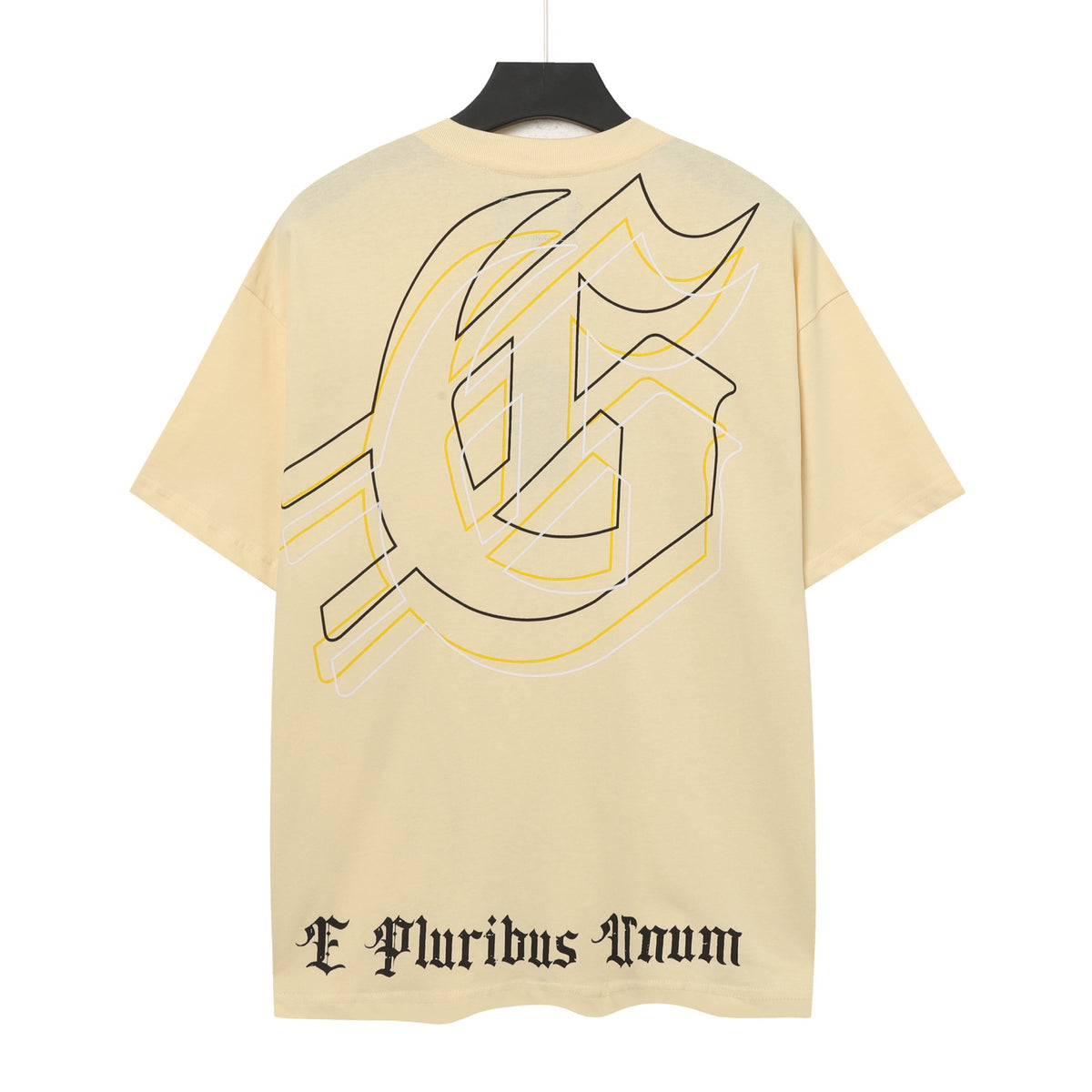 Godspeed Astronaut & Egyptian Pyramid Vintage Short‑Sleeve Tee (Cream Yellow)