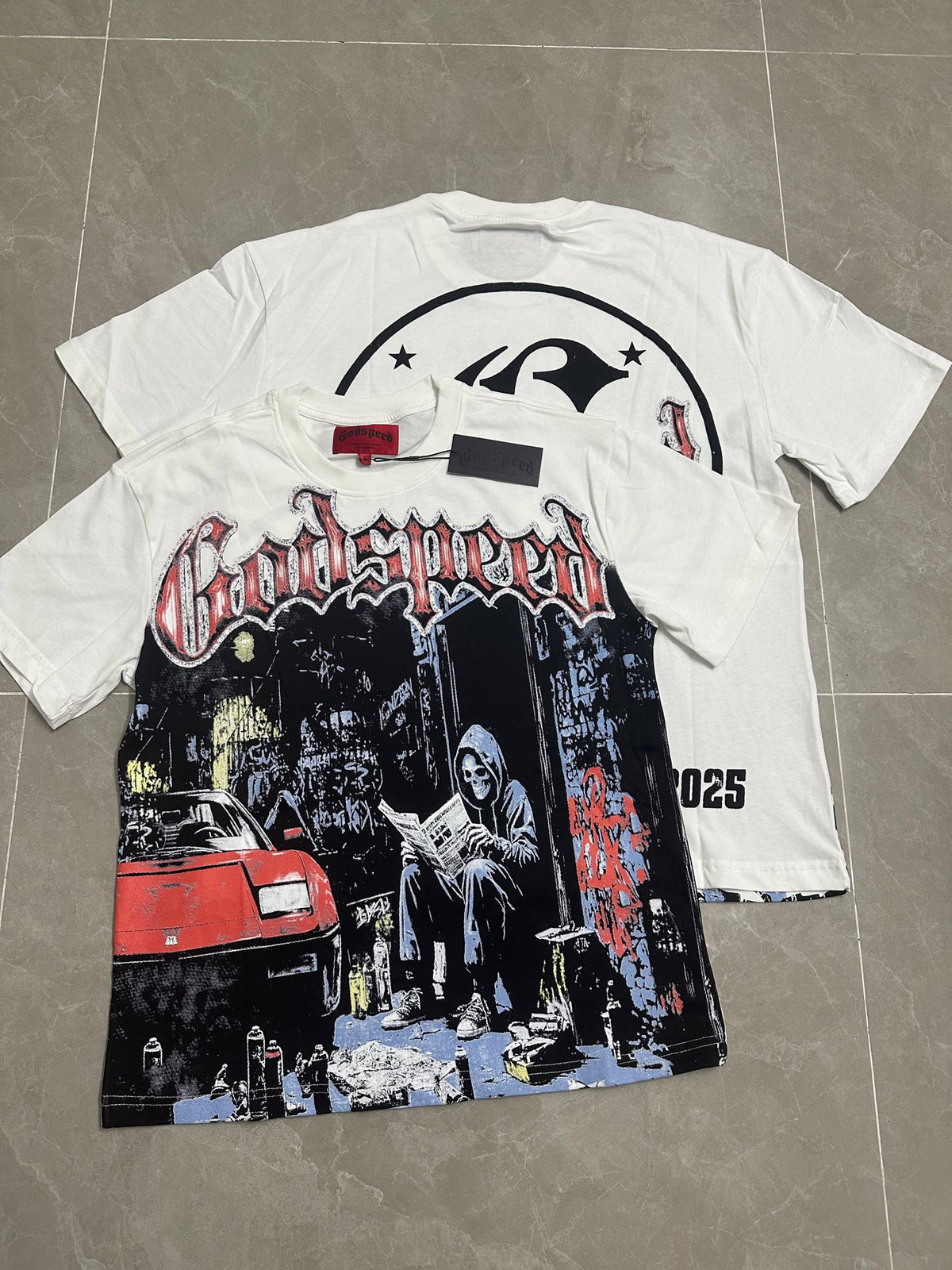 Godspeed Street Reaper Reader Short Sleeve Tee (Vintage White)