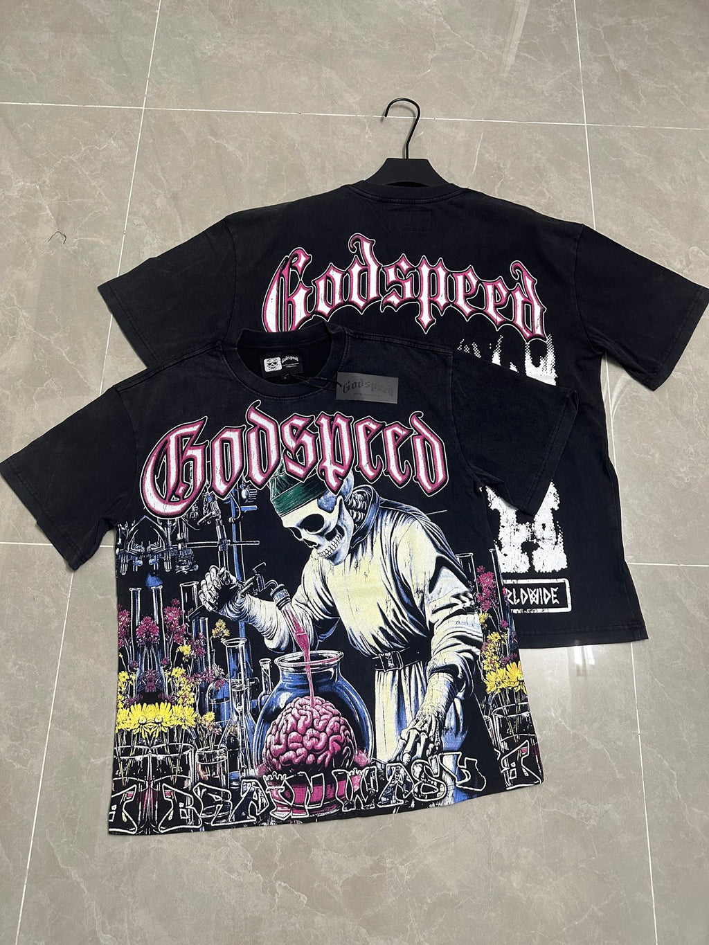 Godspeed Brain Chemistry Short Sleeve Tee (Washed Black)