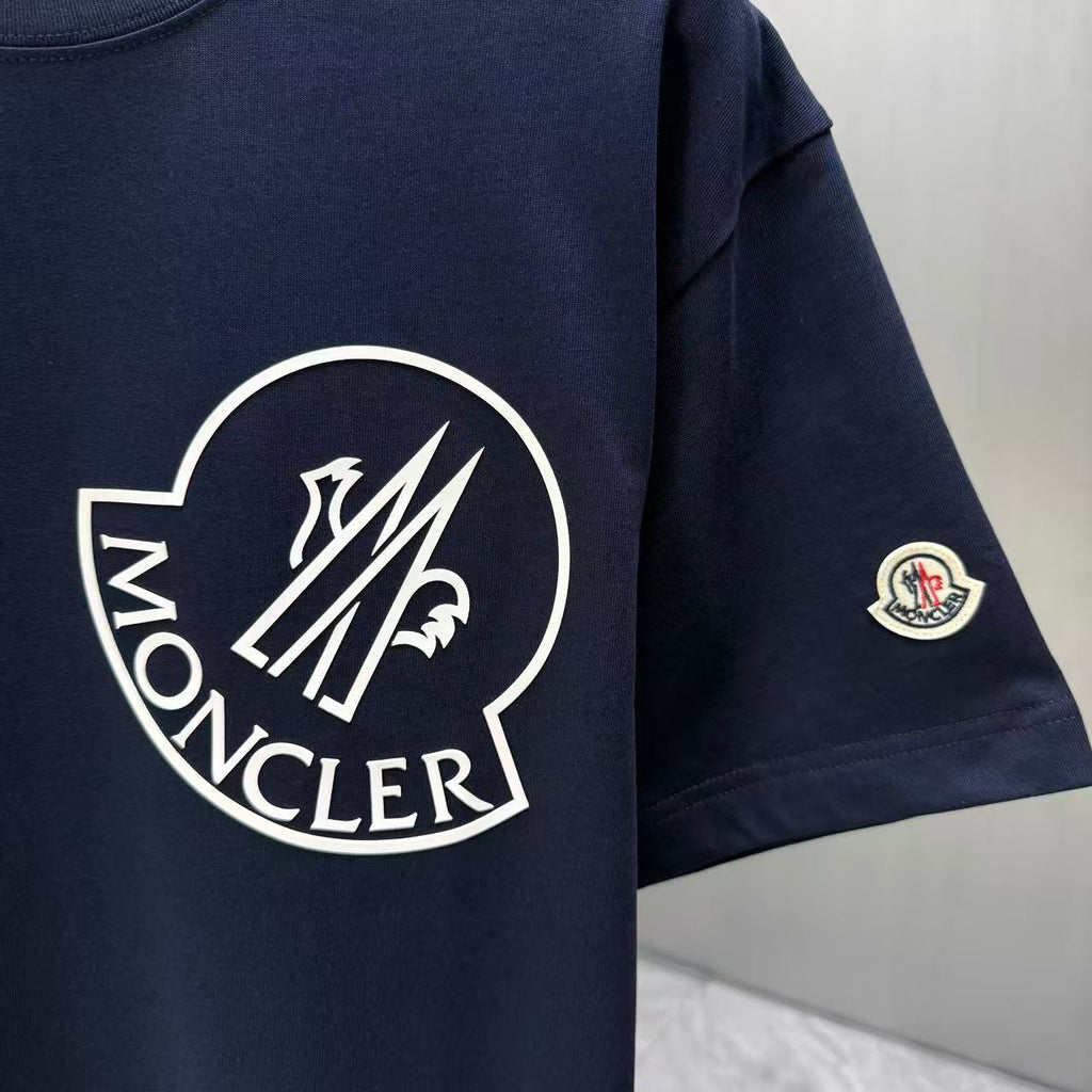 Moncler Oversized Circle Logo T-Shirt Navy