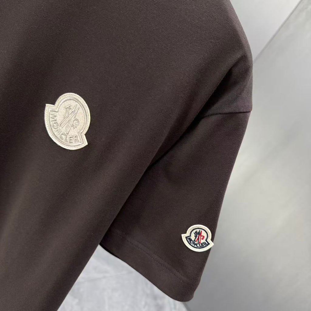 Moncler Tonal 3D Badge T-Shirt Dark Brown