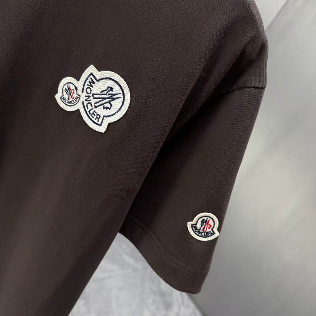 Moncler Double Badge T-Shirt Dark Brown