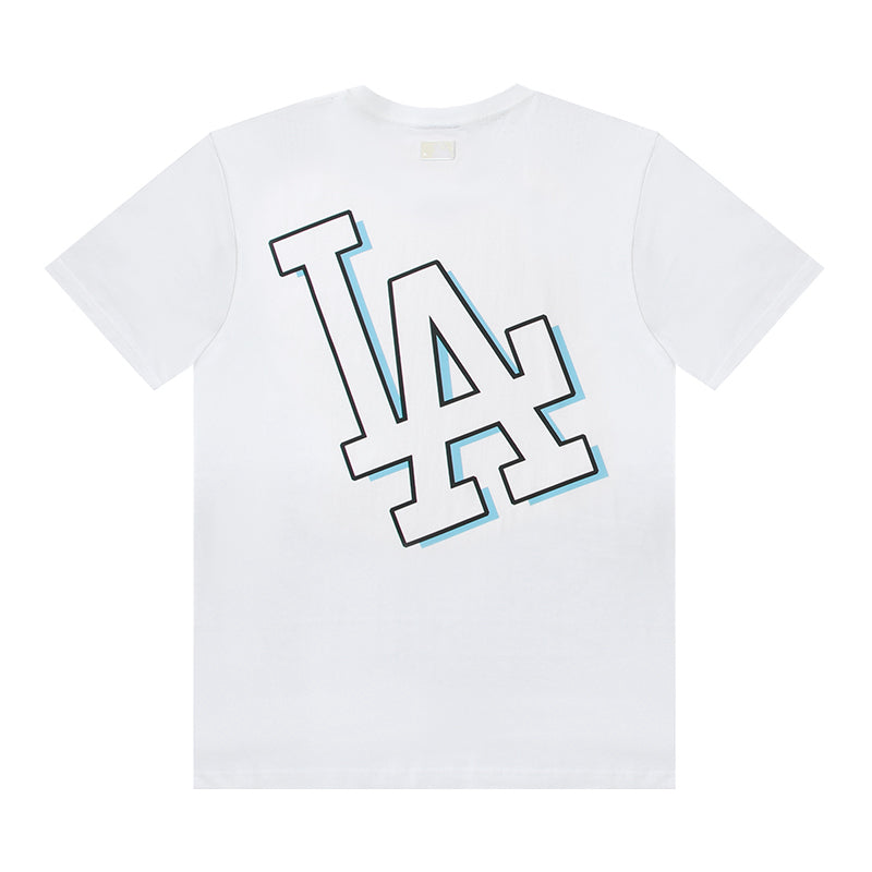 MLB Double‑Strike Outline Logo Crew‑Neck Cotton Short‑Sleeve T‑Shirt