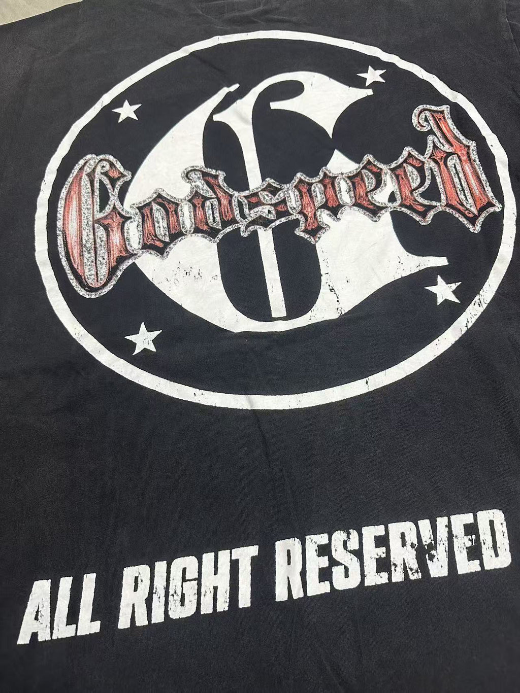 Godspeed Grim Reaper Graffiti Alley Vintage Short‑Sleeve Tee (Washed Black)