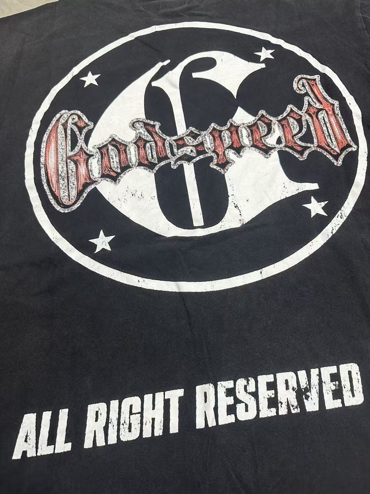 Godspeed Grim Reaper Graffiti Alley Vintage Short‑Sleeve Tee (Washed Black)