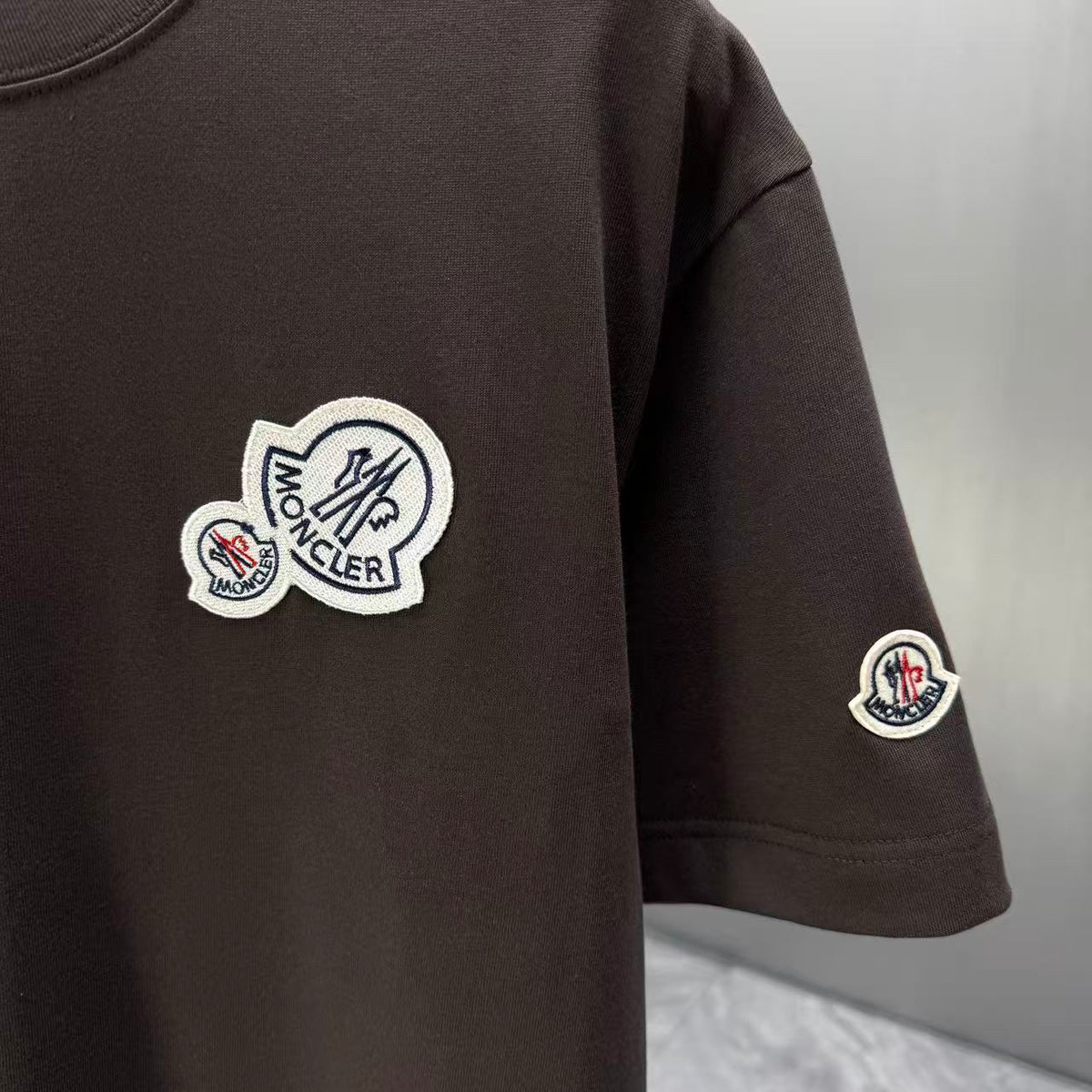Moncler Double Badge T-Shirt Dark Brown