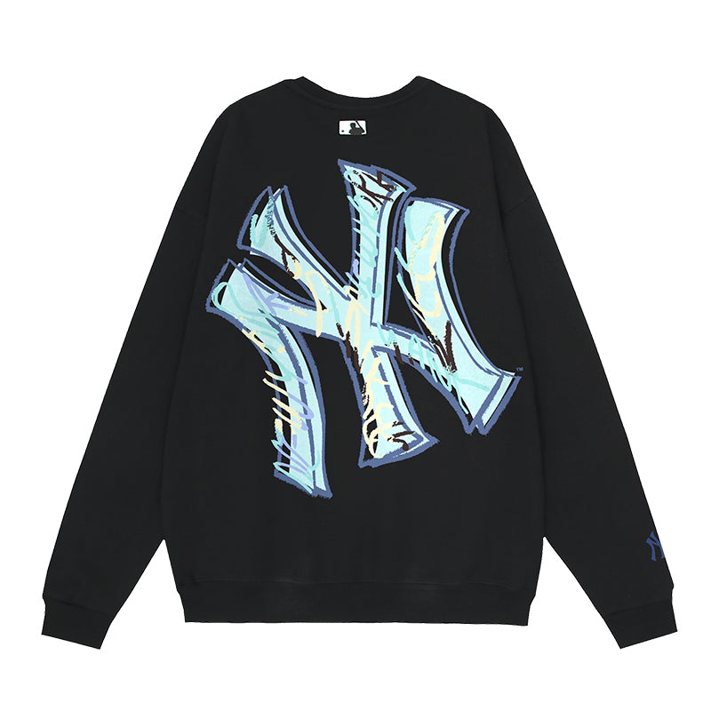 NY Yankees Iridescent NY Logo Crewneck Sweatshirt