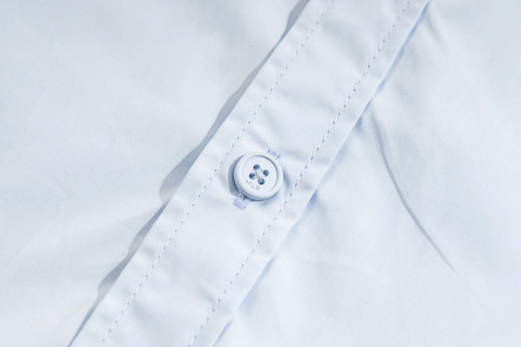 NY Yankees Embroidered NY Oxford Button-Down Shirt - Light Blue