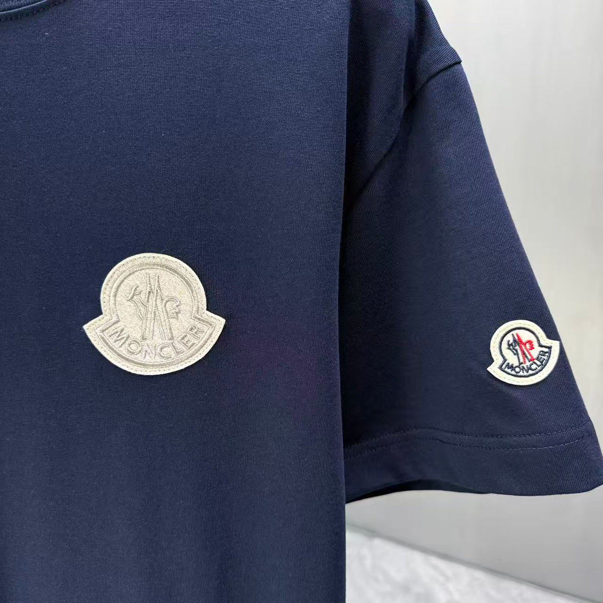 Moncler Tonal 3D Badge T-Shirt Navy