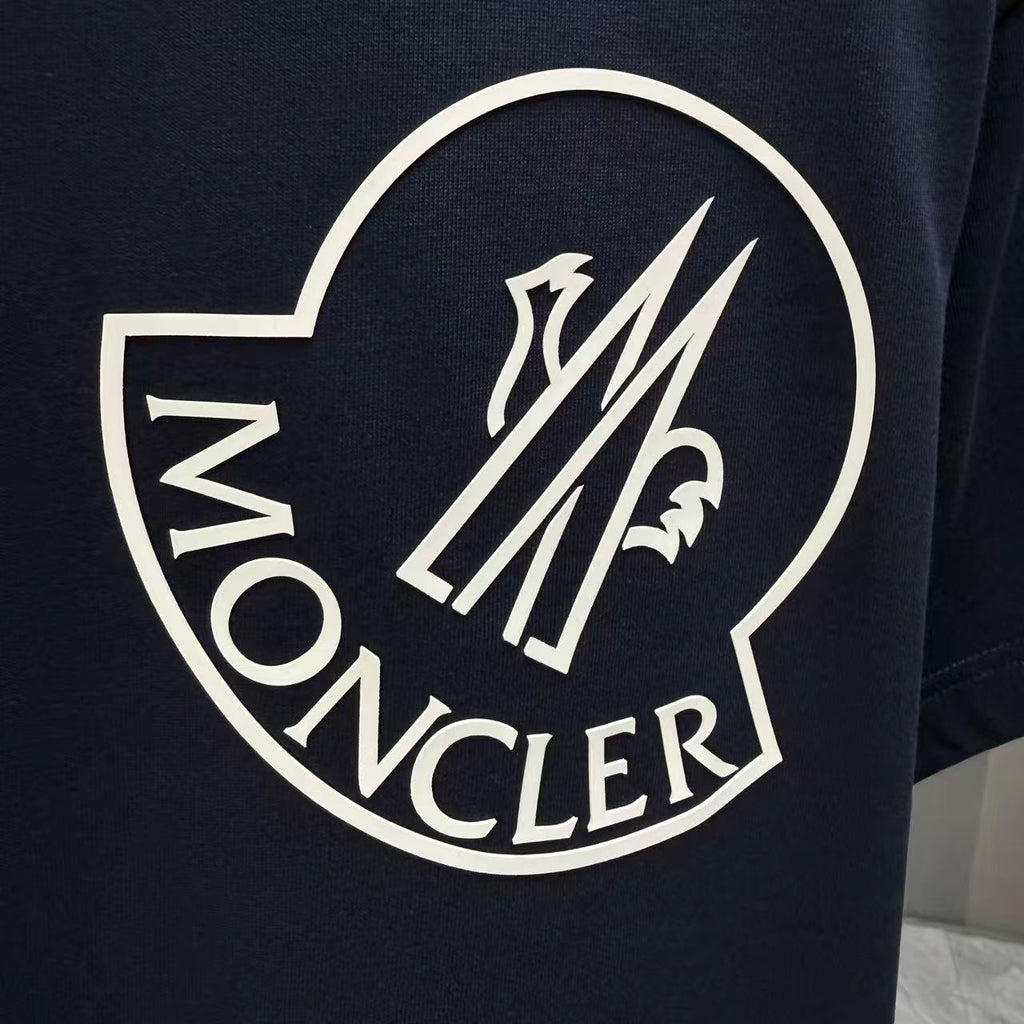 Moncler Oversized Circle Logo T-Shirt Navy