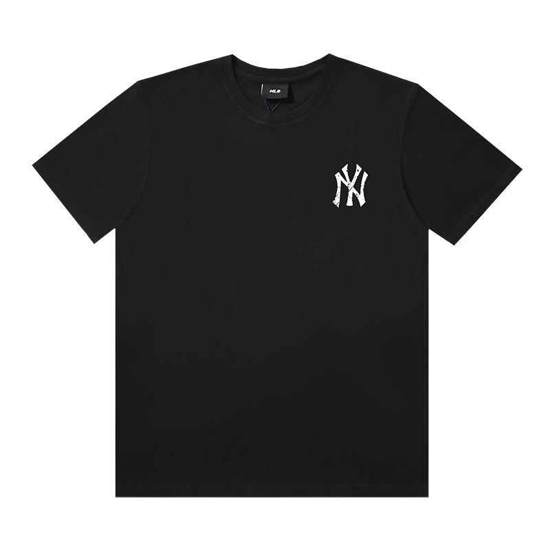 MLB Square Paisley Border Big Logo Cotton Crew‑Neck Short‑Sleeve T‑Shirt