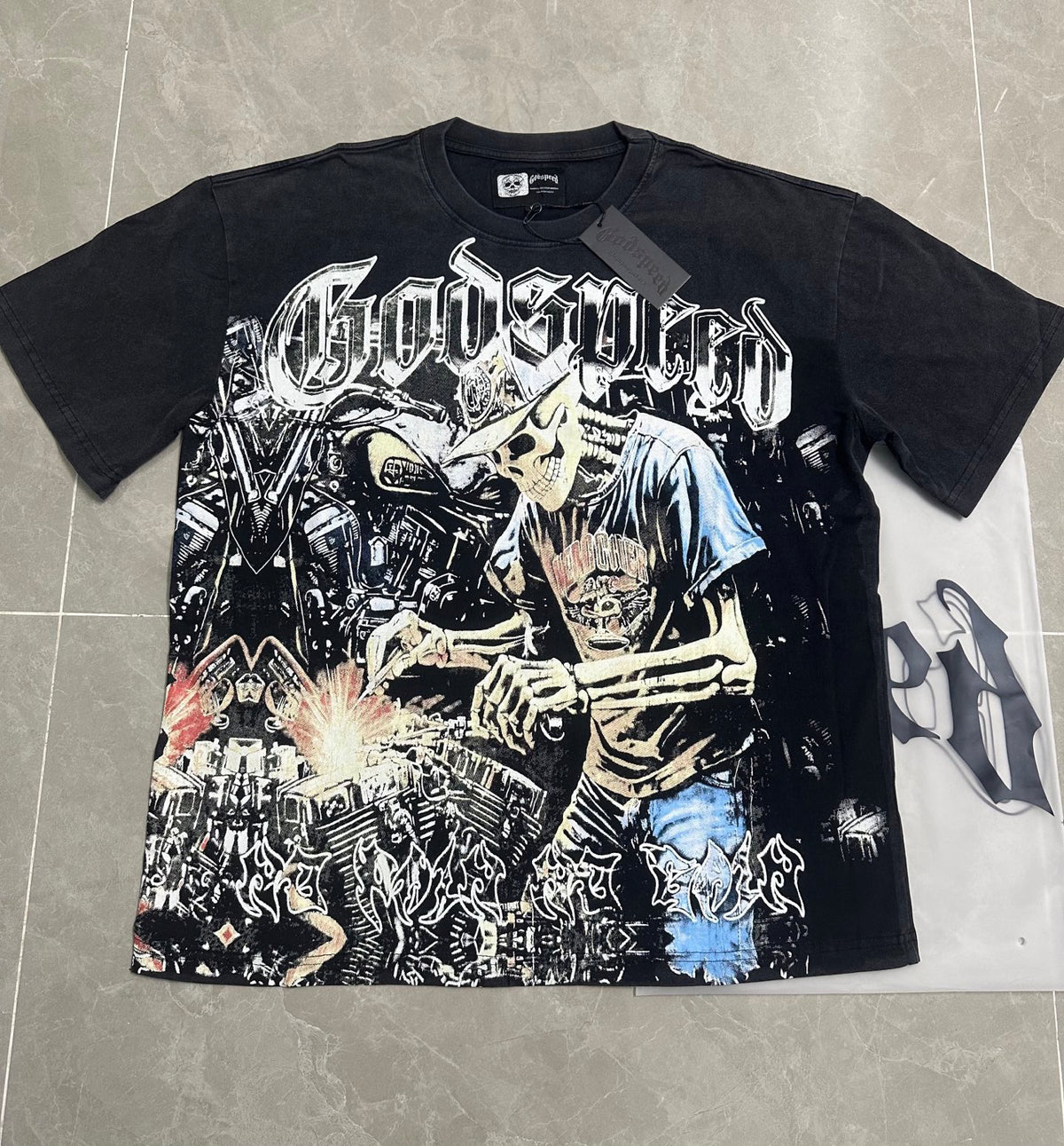Godspeed Welder Skeleton Mechanic Short Sleeve Tee (Black)