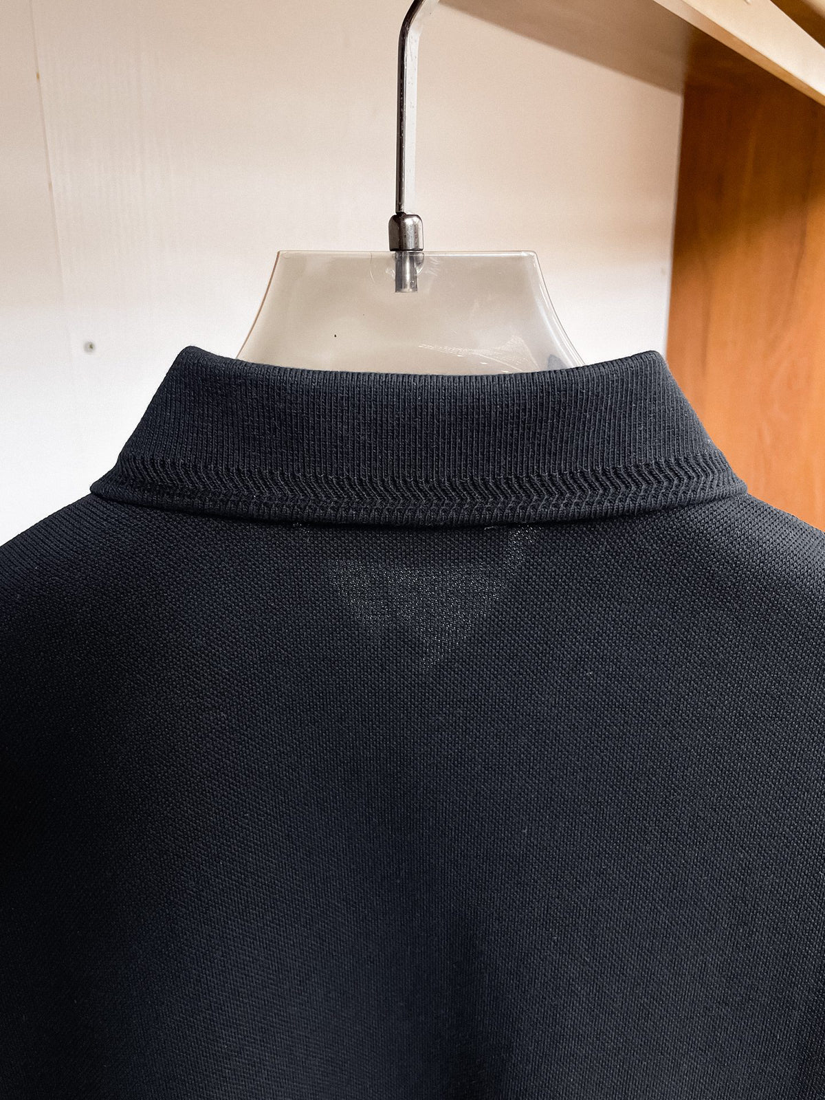 Moncler Logo‑Patch Short‑Sleeve Polo Shirt (Black)