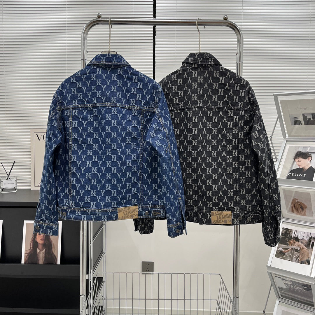 NY Yankees All-Over Monogram Denim Jacket