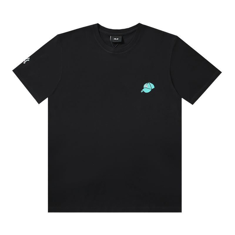 MLB Floral Cap Graphic Cotton Crew‑Neck Short‑Sleeve T‑Shirt
