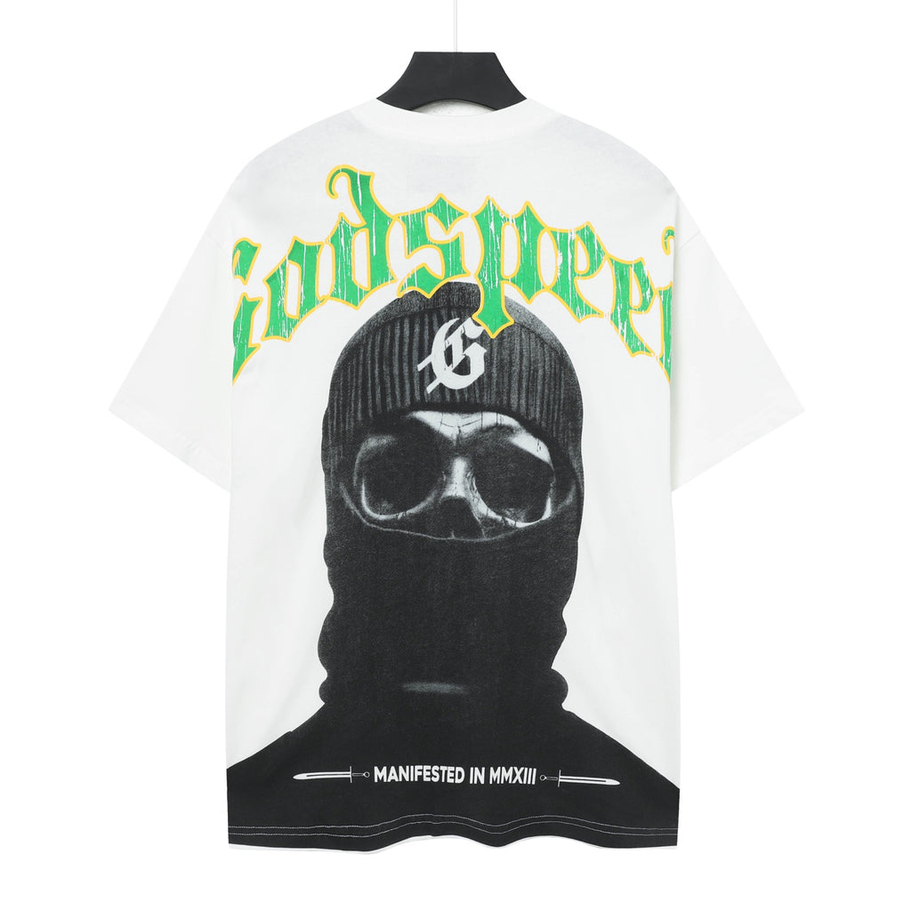 Godspeed Balaclava Skull Double‑Sided Vintage Short‑Sleeve Tee