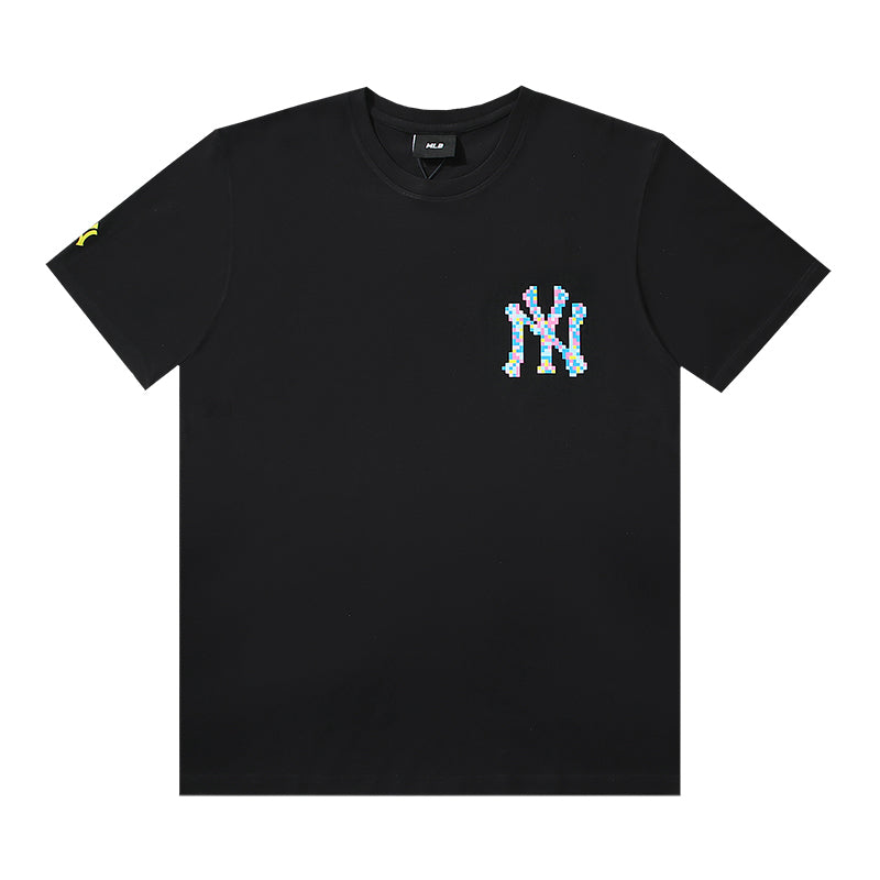 MLB Color‑Pixel Chest Logo Cotton Short‑Sleeve T‑Shirt