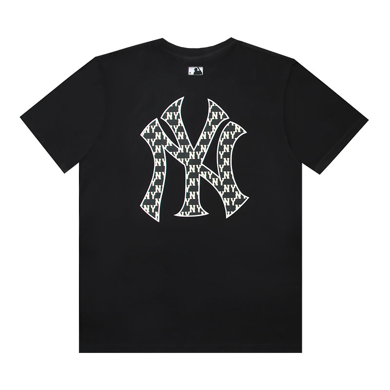 MLB Monogram‑Pattern Big Logo Cotton Crew‑Neck Short‑Sleeve T‑Shirt