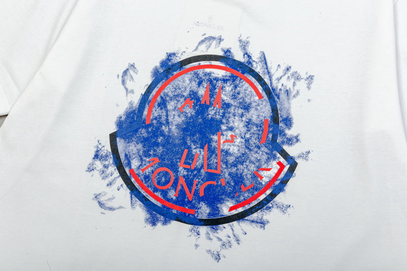 Moncler Watercolor Graffiti Logo Graphic Tee White