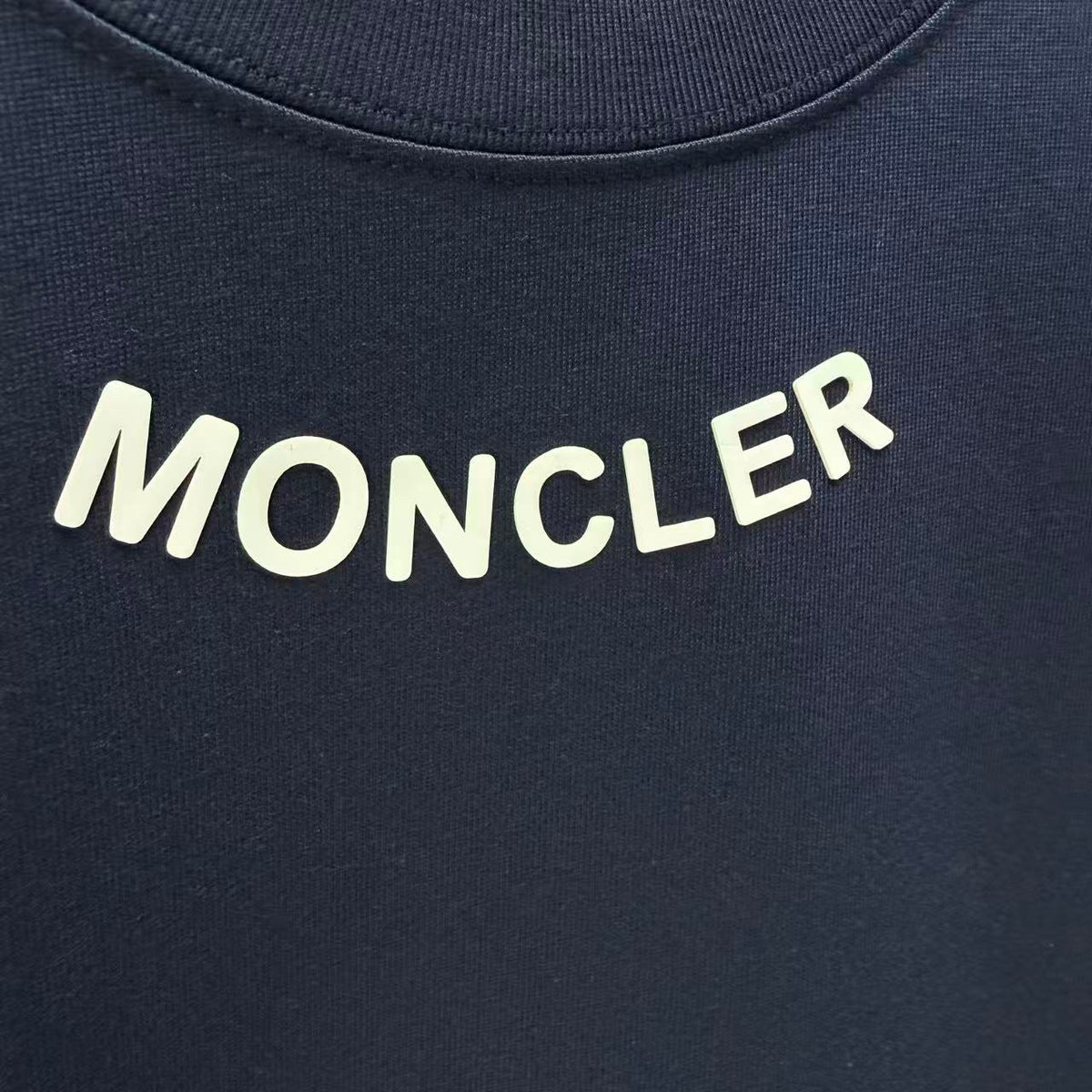 Moncler Lettering Logo T-Shirt Navy