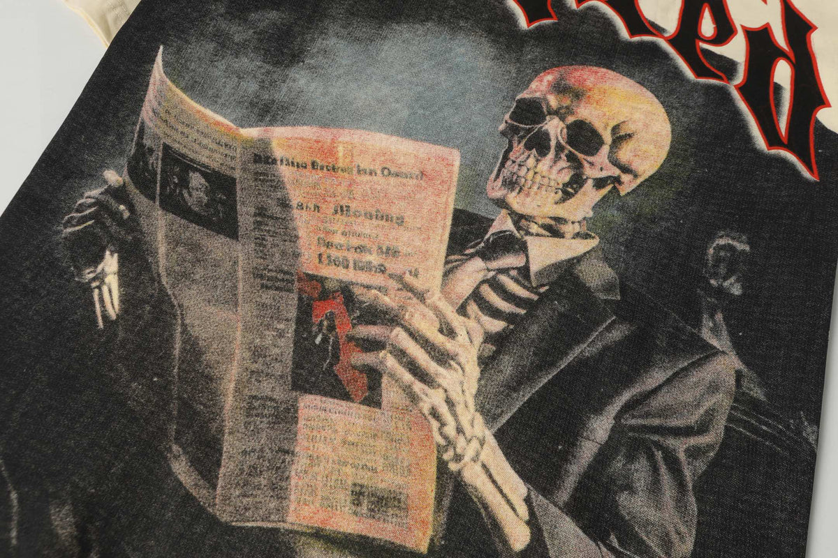 Godspeed Gentleman Skull Newspaper Vintage Graphic Tee