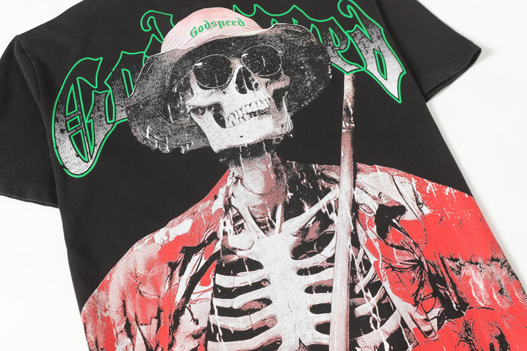 Godspeed Vacation Outlaw Skeleton Black Graphic Tee