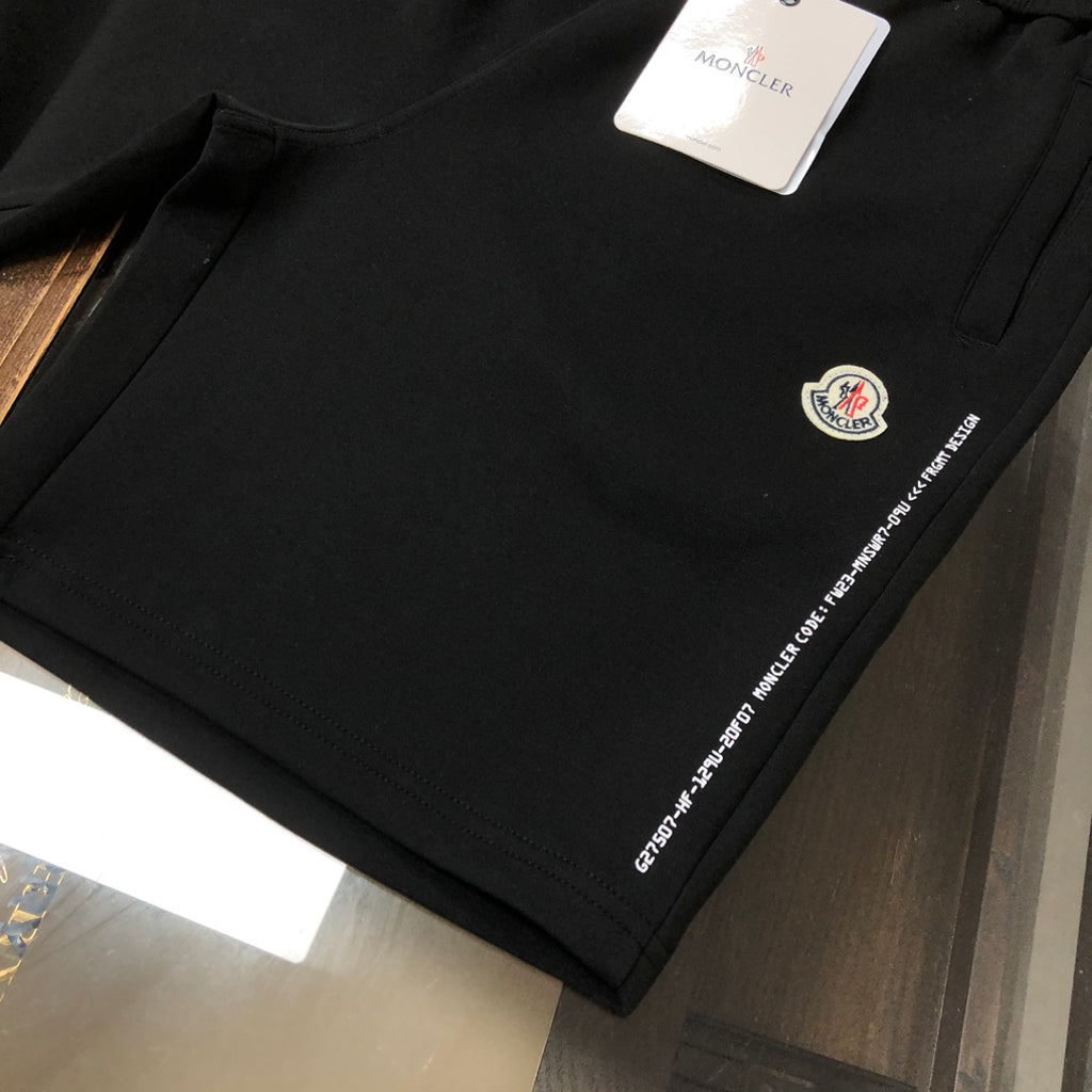 Moncler All-Black Badge Knit Shorts