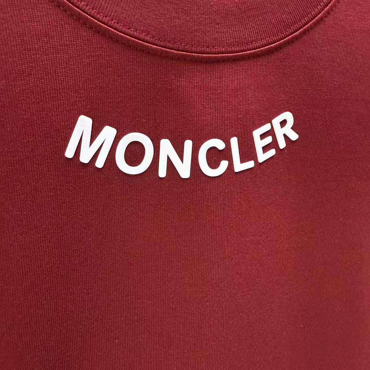 Moncler Lettering Logo T-Shirt Burgundy