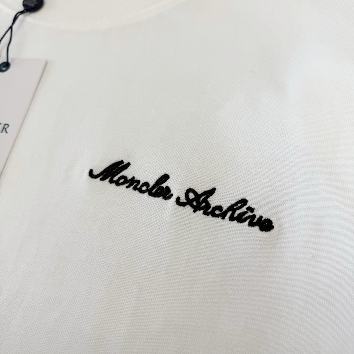 Moncler Shelton Logo Embroidered T-Shirt White