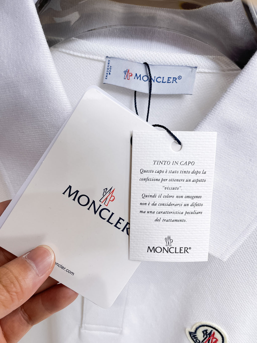 Moncler Badge Piqué Polo Shirt White
