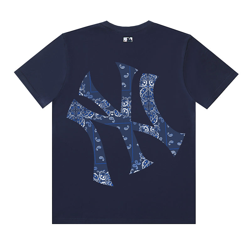 MLB Paisley‑Fill Big Logo Cotton Crew‑Neck Short‑Sleeve T‑Shirt