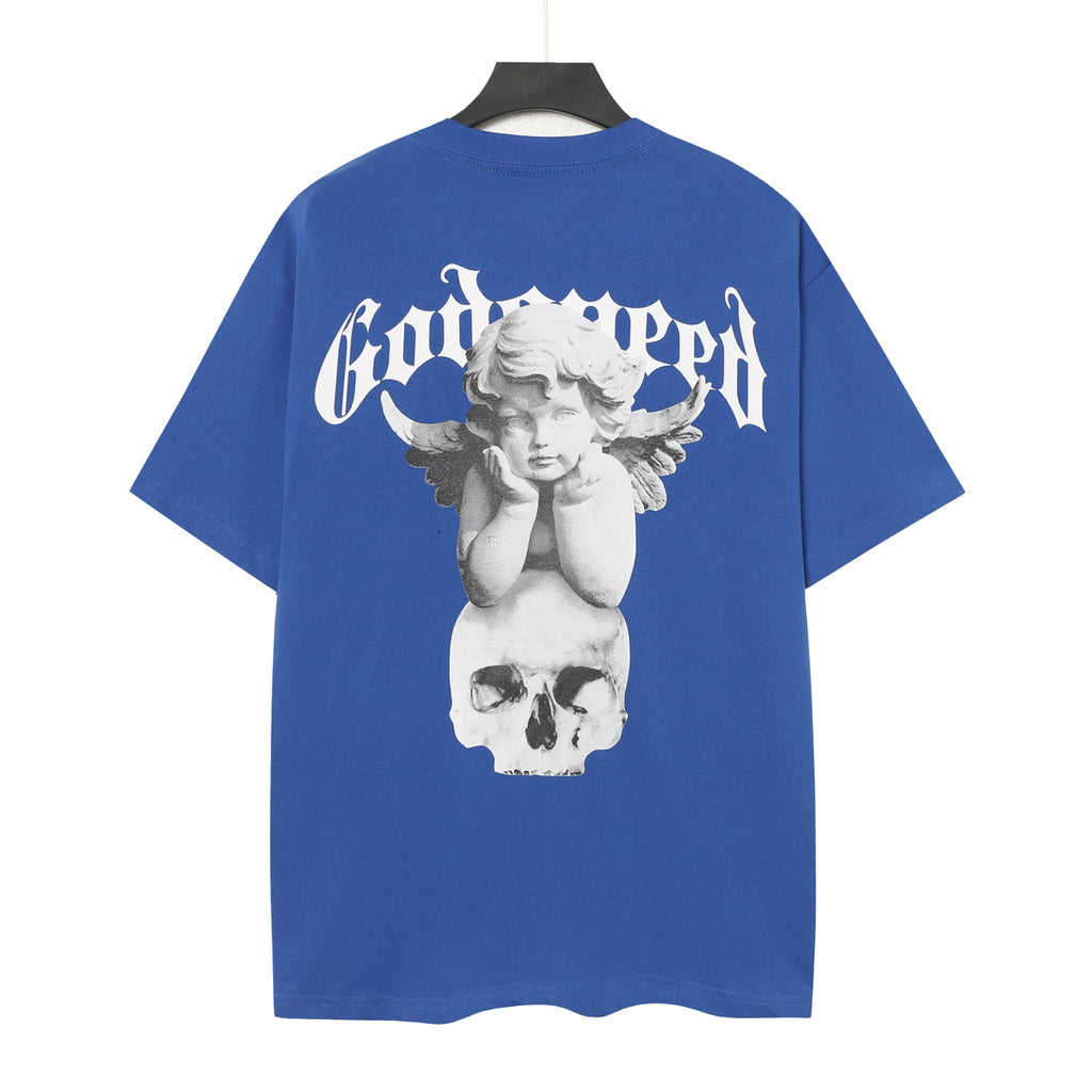 Godspeed Cherub Skull Red Vintage Graphic Tee