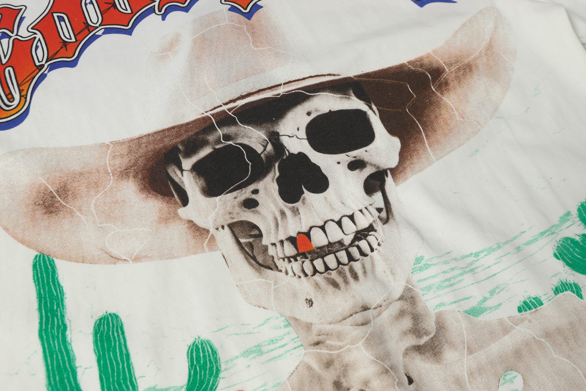 Godspeed Cowboy Skeleton Desert Cactus Double‑Sided Graphic T‑Shirt