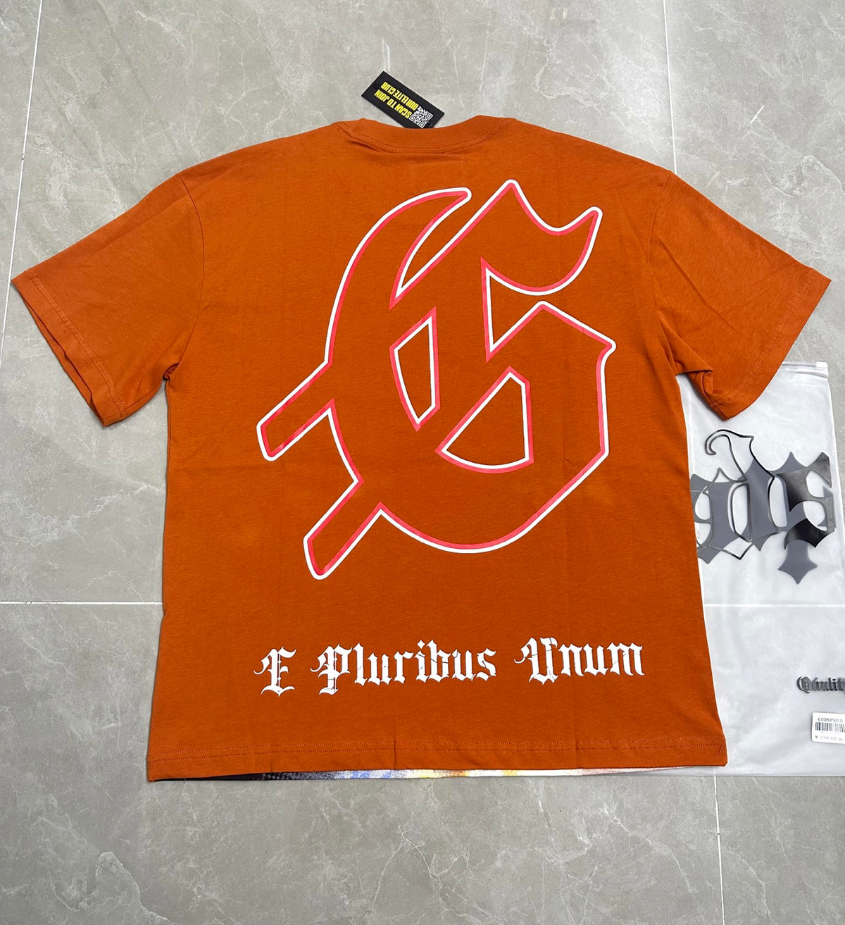 Godspeed Skeleton Horseman Vintage Short‑Sleeve Tee (Orange)