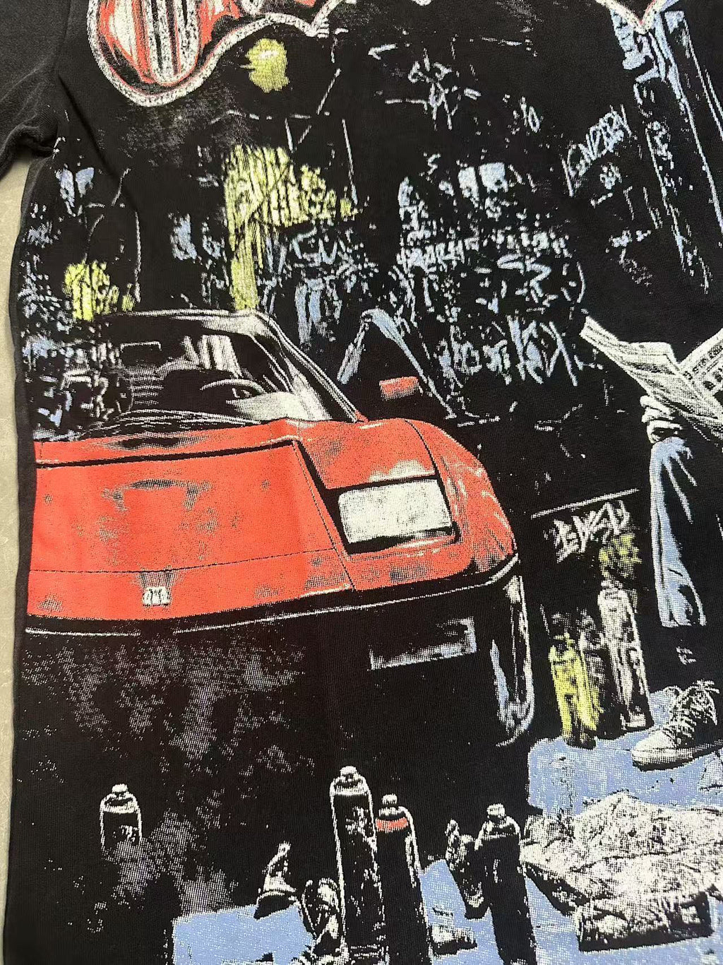 Godspeed Grim Reaper Graffiti Alley Vintage Short‑Sleeve Tee (Washed Black)