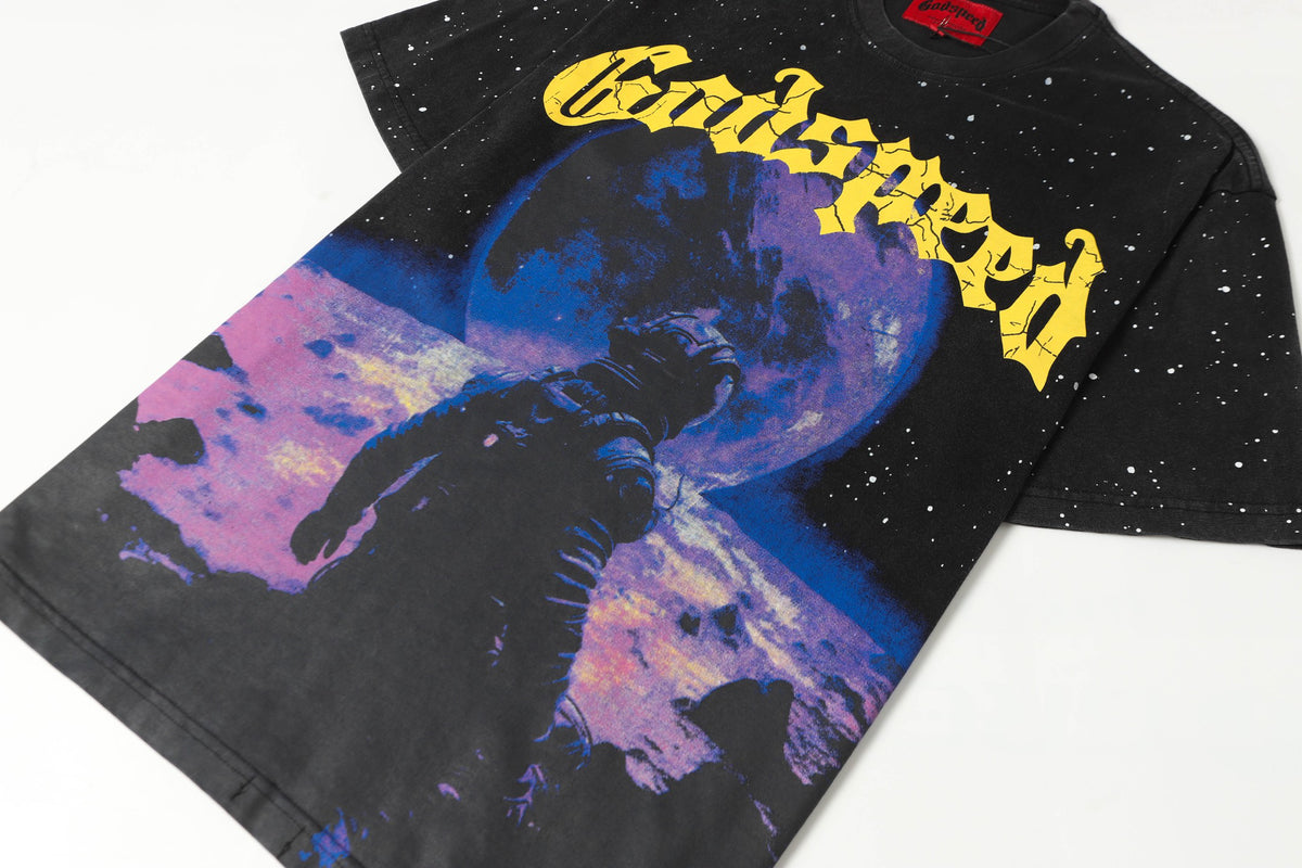 Godspeed Astronaut Galaxy Vintage Graphic Tee