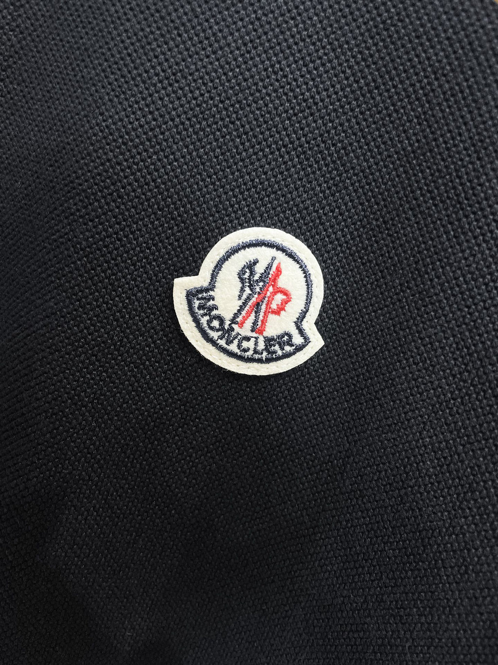 Moncler Badge Piqué Polo Shirt Black