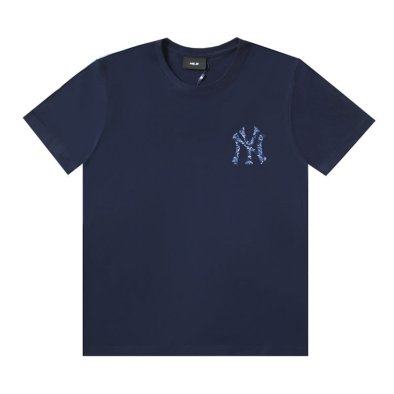 MLB Paisley‑Fill Big Logo Cotton Crew‑Neck Short‑Sleeve T‑Shirt