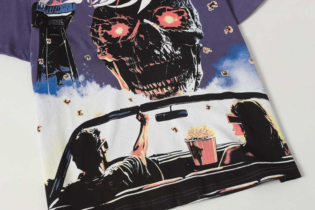 Godspeed Drive-In Horror Skull Vintage Graphic Tee