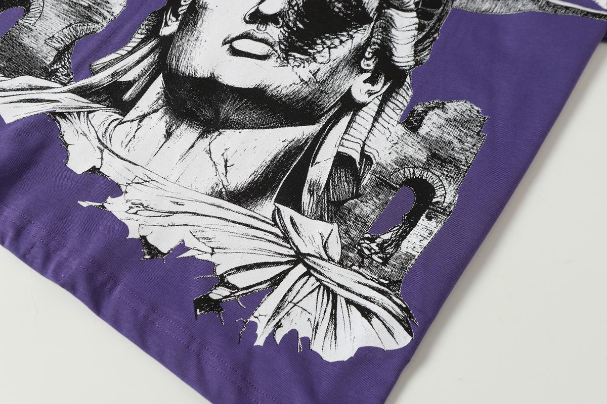 Godspeed Fallen Liberty Ruins Vintage Graphic Tee (Purple)